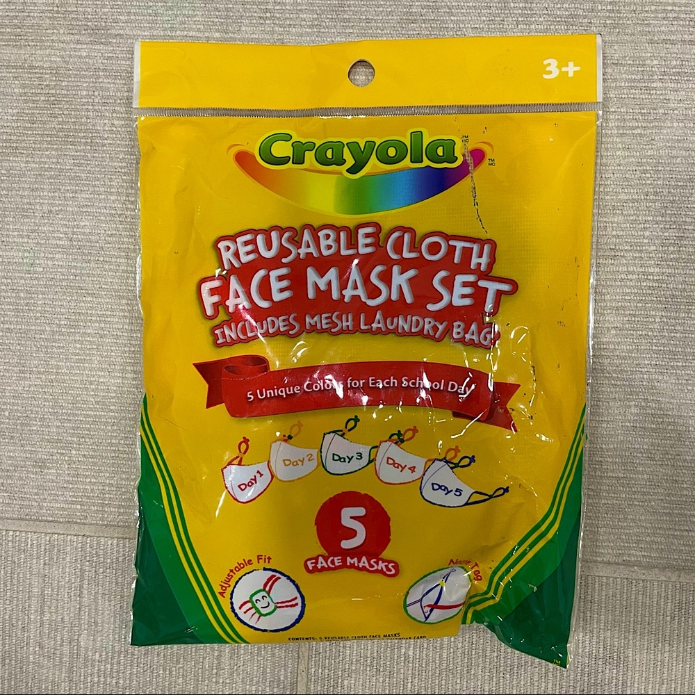 NWT Crayola Reusable Face Mask Set